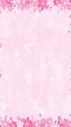 a pink background with flowers on it