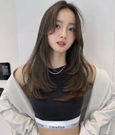 Korean Hairstyle Layered, Long Haircut Korean, Korean Women Haircut, Asian Haircut Ideas, Korean Long Layers, Asian Long Haircut, Layered Hair Asian, Layercut Haircut, Korean Long Haircut