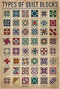 an old poster with different types of quilt blocks