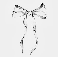 a black and white drawing of a bow