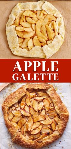 an apple pie is shown with the title above it