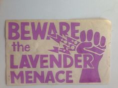 a sticker on the side of a refrigerator saying beware of the lavender menache