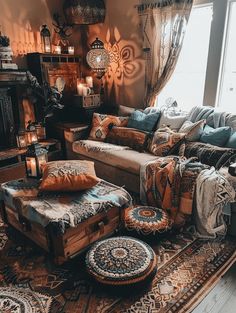 a living room filled with lots of furniture