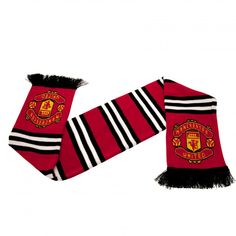 Manchester United FC Stripe ScarfManchester United FC Stripe Scarf is an official product from our Manchester United FC merchandise collection. The product comes from our Clothing & Accessory brand. The perfect gift for any Manchester United FC fan.Details Red, white and black bar stripe design jacquard knit scarf with black fringe. Both sides feature a large full colour Man Utd club crest at each end. Official licensed product. Manchester United Merchandise, Stripe Scarf, Black Bar, Man Utd, Striped Scarves, Popular Outfits, Old Trafford, Black Fringe, Jacquard Knit