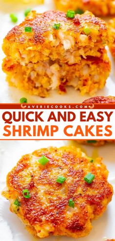 You're just 10 minutes away from these quick and easy shrimp cakes! Tender and juicy with a crispy exterior, this simple appetizer recipe is so much better than what you can get from a restaurant. Enjoy these shrimp patties as a main course recipe, too! Crab And Shrimp Cakes Recipe, Salmon And Shrimp Patties, Small Shrimp Recipes Simple, Minced Shrimp Recipe, Fried Shrimp Cakes, Baked Shrimp Cakes, Shrimp Patty Recipes