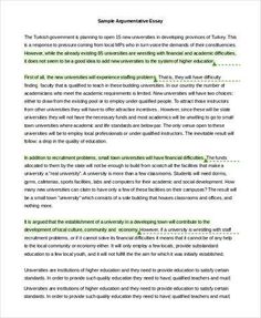 an argument paper with the title in green and white, which is written on it