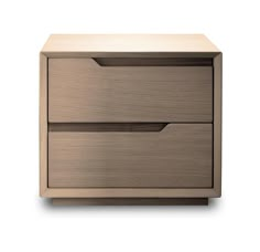 the two drawers are made from wood and have metal handles on each drawer, which is also