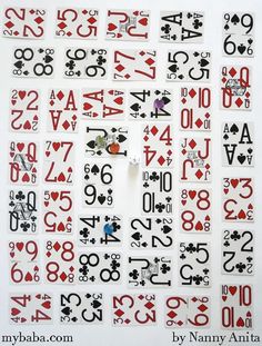 many playing cards have numbers and symbols on them