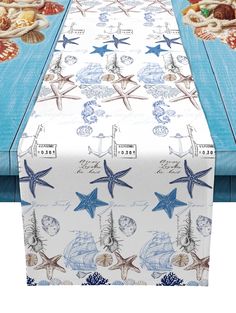 PRICES MAY VARY. Title: Undersea Starfish Shell and Seahorse Table Runner Dresser Scarves,Linen Burlap Table Runners Cloth for Dinner Holiday Party, Kitchen Decor Coastal Nautical Anchor 13x70inch. Product Type: Categories > Kitchen & Dining > Kitchen & Table Linens > Table Runners Burlap Table Settings, Nautical Table Runner, Outdoor Table Decor, Nautical Table, Burlap Tablecloth, Table Scarf, Nautical Themed Party, Party Kitchen, Burlap Table