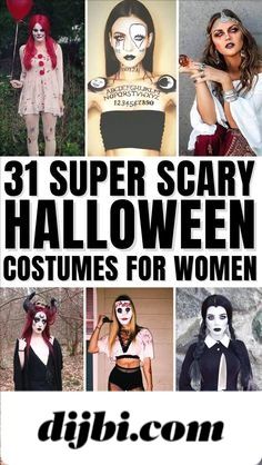 the cover of 31 super scary halloween costumes for women