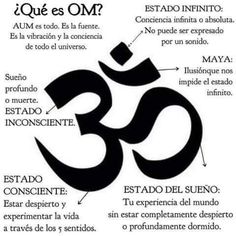 an image of the symbol for om in spanish and english, as well as some other words