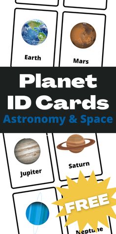 the planets and their names are shown in this printable card game for kids to play with