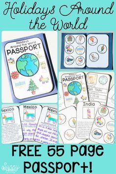 the holidays around the world activity pack for kids to learn how to read and write