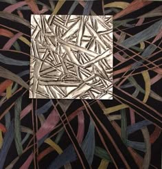 an abstract painting with lines and shapes