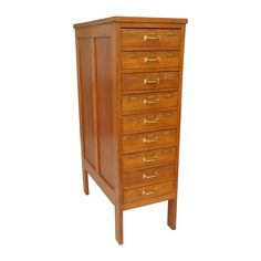 a tall wooden cabinet with five drawers