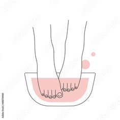 Stock Image: Foot care treatment bath. Foot soak spa procedure, wellness skincare line vector illustration Wellness Skincare, Line Vector, Foot Soak, Foot Spa, Foot Care, Stock Vector, Vector Illustration, Spa, Bath