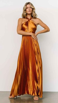 Dazzle in style with a summer wedding guest dress. Discover breezy and chic options perfect for celebrating love under the sun. Copper Dress, Orange Satin, Fall Wedding Guest, Wedding Guest Attire, Fall Wedding Guest Dress, Summer Wedding Guest, Wedding Attire Guest