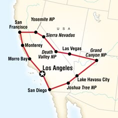 the route map for los angeles to san diego