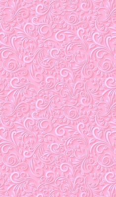 a pink background with swirls and leaves