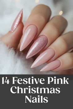 Nails Arts, Classy Christmas, Pink Christmas, Christmas Nails, Nail Design, Design Ideas, Manicure, Nail Designs