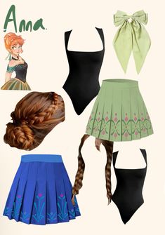 the paper doll is wearing different clothes and hair styles, including skirts, bras, skirt