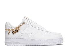 Wmns Air Force 1 '07 LX 'Lucky Charms' - Nike - DD1525 100 - white/white/metallic gold/flat gold | Flight Club Air Force 1 Lucky Charms, Nike Air Force Luxe, Gold Air Force 1, Nike Air Force 1 White Rattan, Nike Air Force 1 Gold And White, Jordan Football Cleats, Luxury White Leather Nike Air Force 1, Black And Gold Jordans, White Air Force Ones