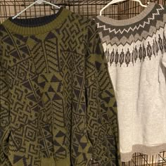 Sweaters! Size Medium! 40$ Each! Brand New! Wrong Size! Bought From Buckskin Babes Grandpa Fits, Grandpacore Sweater, Thrifted Sweaters, Funky Sweaters, Grunge Sweaters, Skater Clothes, Silly Aesthetic, Funky Clothes, Skater Outfits