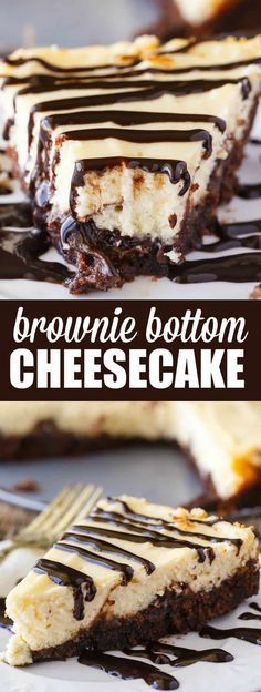 this brownie bottom cheesecake is made with oreo crust and chocolate