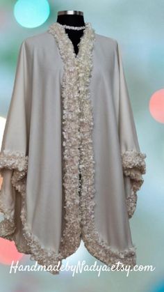 Delicately designed with intricate soutache and pearl handwork trim, this cape is a testament to the skill and craftsmanship of the artisan Shawl Wedding, Cape Shawl, Wedding Coat, Cape Designs, Cashmere Cape, Cashmere Fabric, Mothersday Gifts, Cashmere Wool, Etsy Handmade