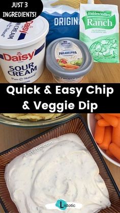 quick and easy dip recipe for veggies with yogurt or ranch dressing