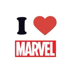 i love marvel with the word'i heart'in red and black on it