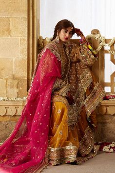 Kashmiri Phiran, Organza Gharara, Mendhi Outfit, Mohsin Naveed Ranjha, Pakistani Mehndi Dress, Pakistani Mehndi, Sajal Aly, Mehndi Dress, Pakistani Designer Clothes