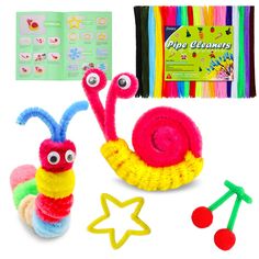 an assortment of crafts and toys for kids to make