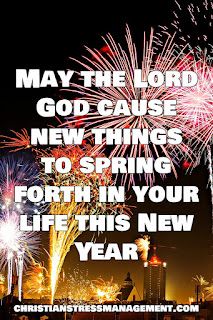 fireworks with the words may the lord god cause new things to spring forth in your life this new year