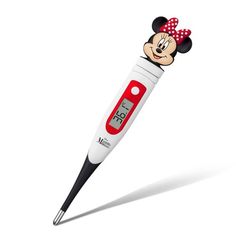 a digital thermometer with a minnie mouse head on it's top and ears sticking out