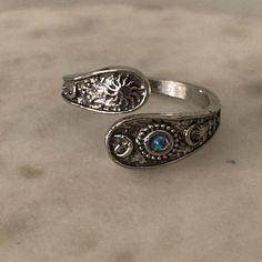 Fashion Ring Adjustable Sterling Silver Plated Any Questions Please Let Me Know Mexican Ring, Moon Sun Star, Mexican Girl, Moon Sun, Brand Jewelry, Rings For Girls, Star Ring, Fashion Ring, Womens Jewelry Rings