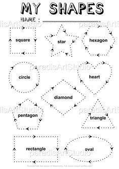 the shape of shapes worksheet for kids to practice their handwriting and writing skills