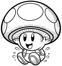 a cartoon mushroom with a happy face