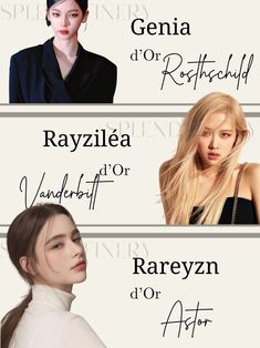 four different types of women with names on them