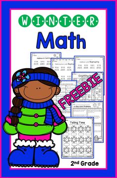 the winter math packet for second grade students to practice addition skills and subtraction