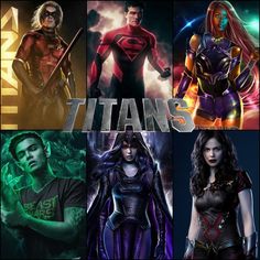 many different images of the same character in various movies, including titans and supergirls