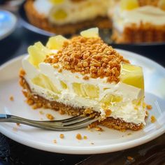 a piece of cake on a plate with a fork