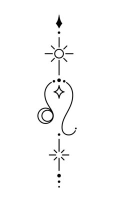 a line drawing of the sun and moon on top of each other, with an arrow pointing