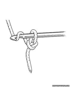 a drawing of a knot tied to a rope with a pair of scissors on it