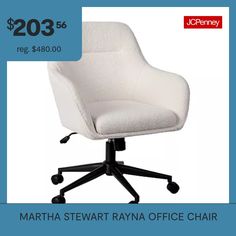 a white office chair with wheels on it for $ 20 95 reg $ 4800 00