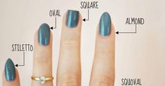 The Nail Shapes Dictionary All The NeedToknow Styles, From "Squoval Square Oval Nails, Long Nail Beds, Nail Shapes Squoval, Oval Acrylic Nails, Nail Shapes Square, Natural Nail Art, Different Nail Shapes, Round Nails, Oval Nails