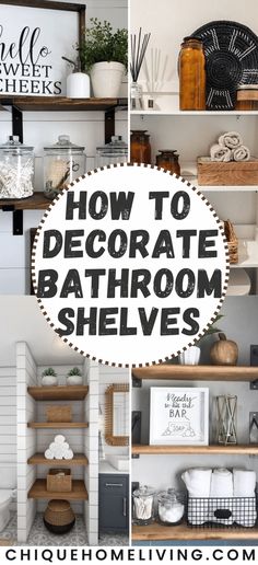 A simple way to add a stylish flair to your bathroom without breaking the bank is by decorating the shelfHere are 15 bathroom shelf decor ideas to... Bathroom Shelves Over Toilet Decor Ideas, Decorate Bathroom Shelves, Shelves Behind Toilet, Bathroom Countertop Decor Ideas, How To Decorate Bathroom, Bathroom Shelf Decor Ideas, Open Shelving Decor, Decorating Bathroom Shelves, Countertop Decor Ideas