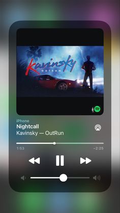 an iphone screen with the music player on it