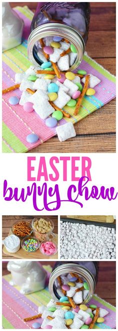 an easter bunny chowe recipe with marshmallows and sprinkles