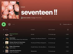 an image of a music player on the web page for seventeen's album